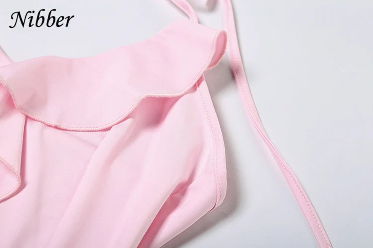 Halter Ruffles V-Neck Backless Mini Bodycon Dress