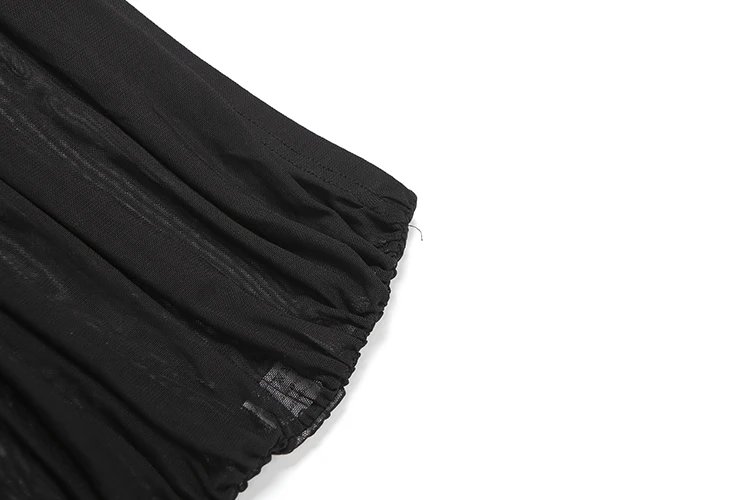 Halter Backless Mesh Pleated Mini Skirt 2 Piece Set