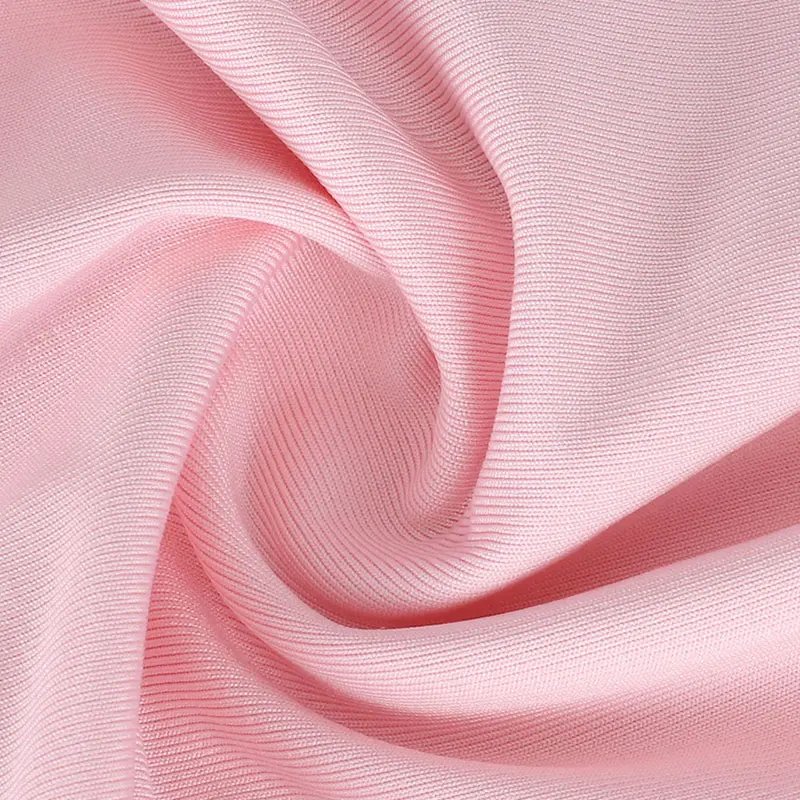 Pink Long Sleeve Ruffle Mini Dress Party Knitted