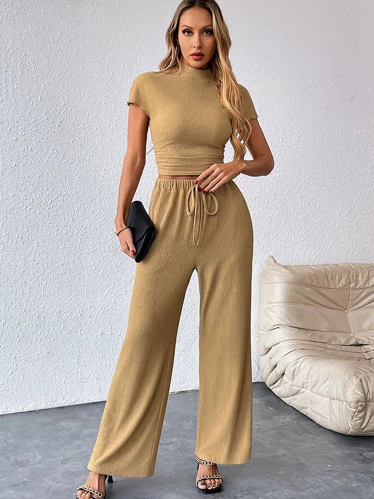 Women's Two-Piece Short Sleeve T-Shirt & Trousers Set