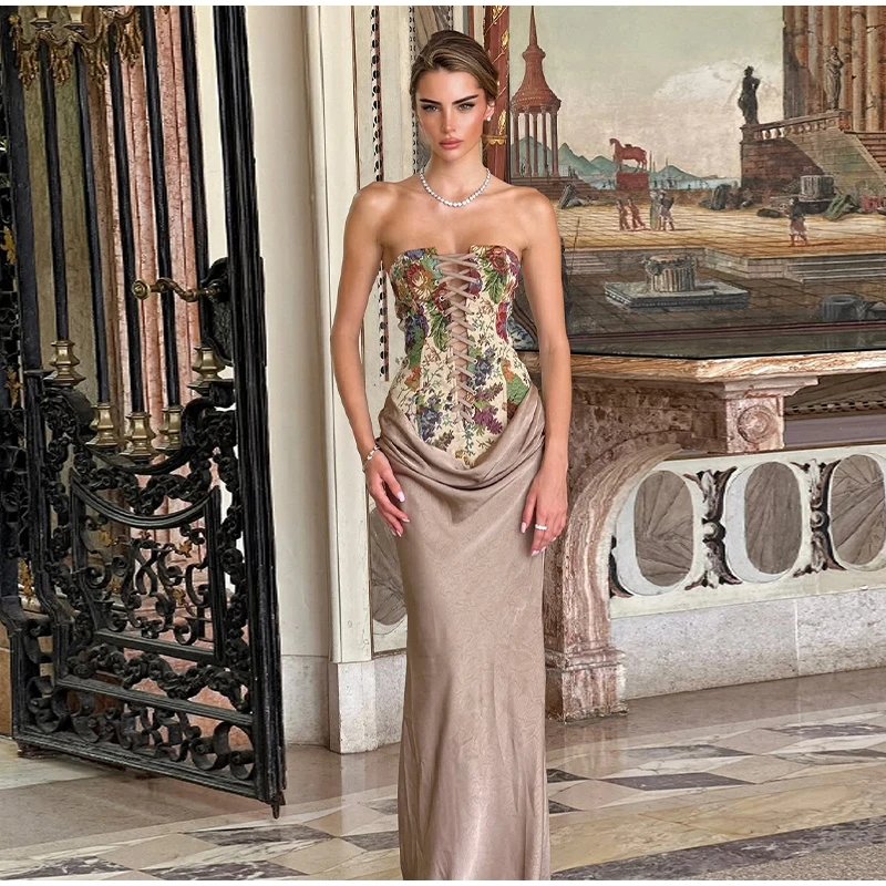 Sexy Printed Lace-Up Vest Top Sleeveless Chic Clubwear