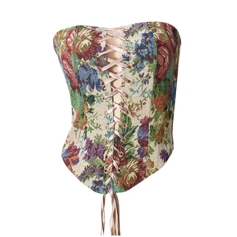 Sexy Printed Lace-Up Vest Top Sleeveless Chic Clubwear