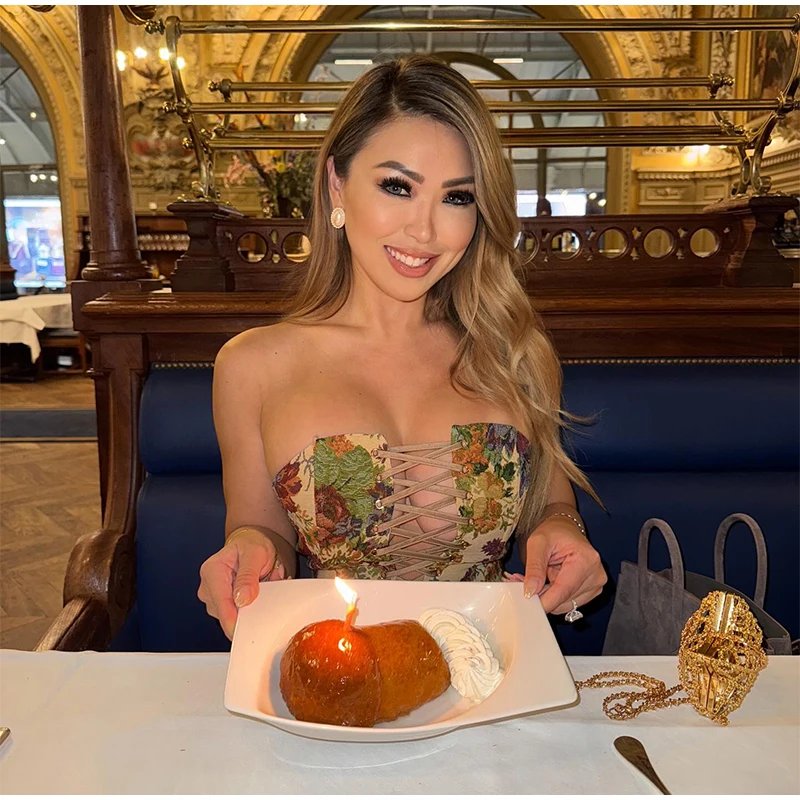 Sexy Printed Lace-Up Vest Top Sleeveless Chic Clubwear